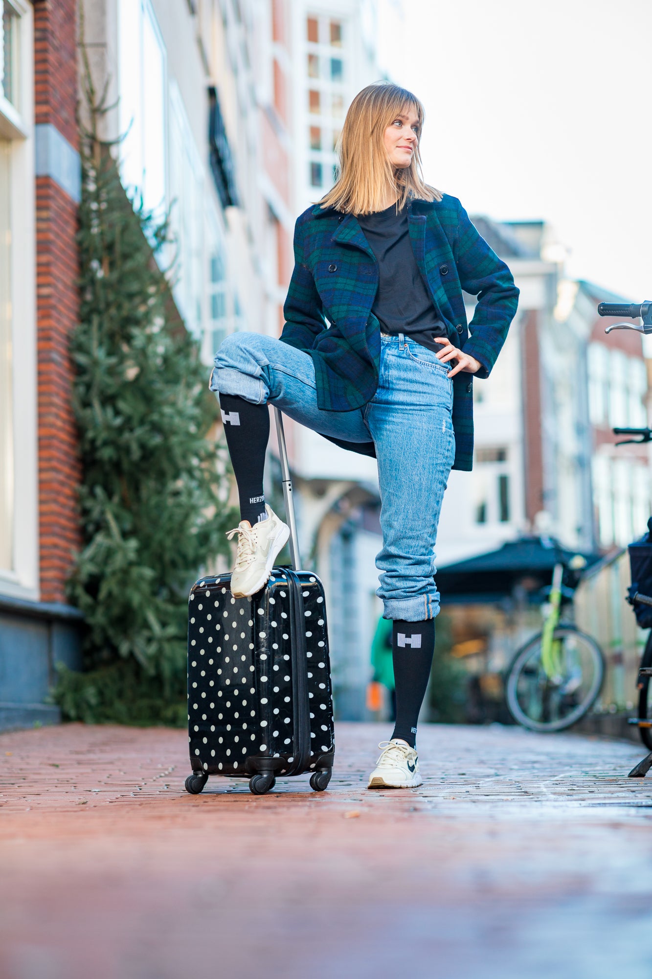 Airplane Compression Sock Black