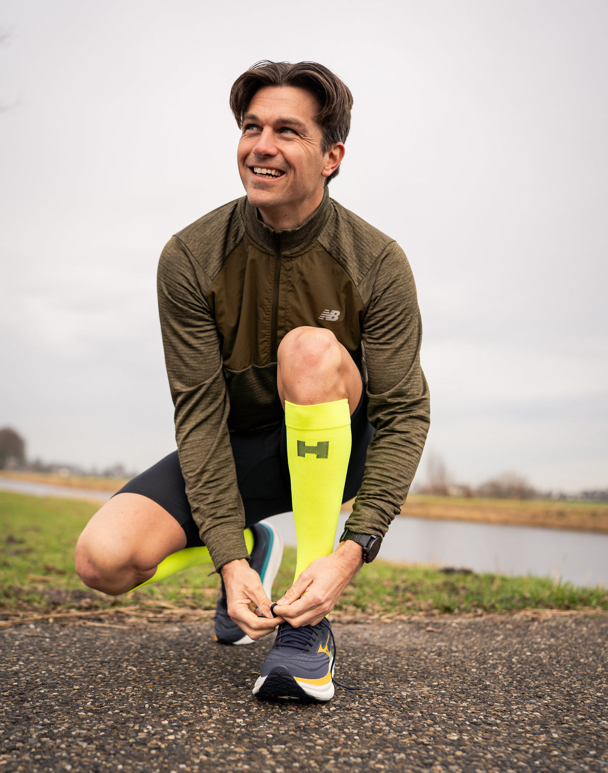 PRO Bas de compression Jaune
