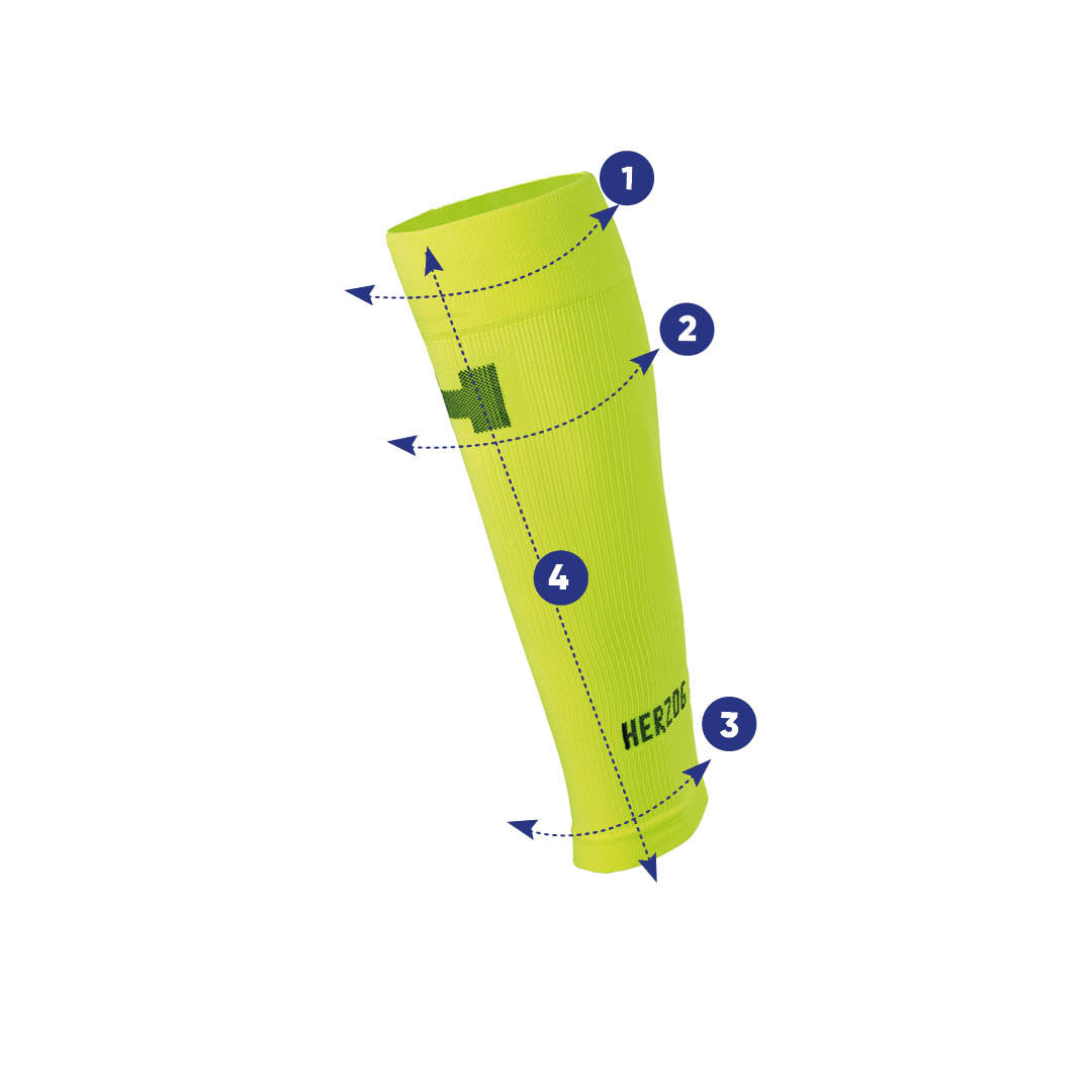 gele compressietube met 4 meetpunten
