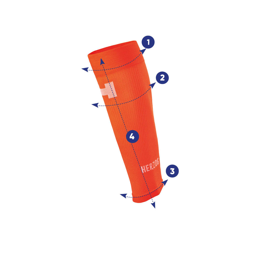 oranje compressietube met 4 meetpunten