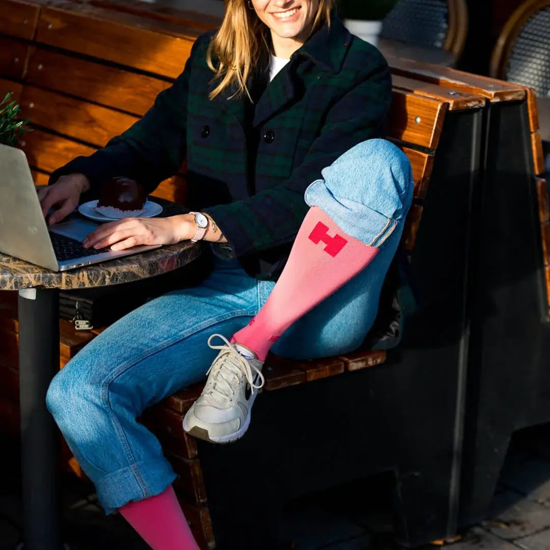 Airplane Compression Socks Pink
